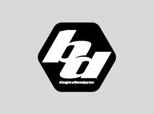 Logo for Baja Designs featuring the letters bd in a black hexagon.