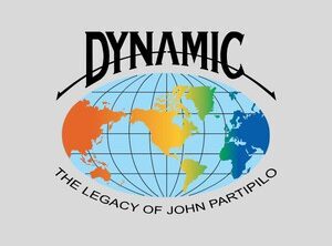 Logo for Dynamic, the legacy of John Partipilo, featuring the word Dynamic arched over a colorful globe of the Earth, provided for contact.